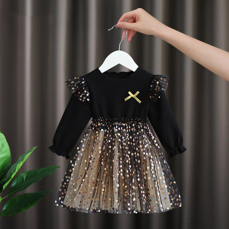 Baby Clothing Korea - فستان أميرات بشاش شبكي للأطفال ،