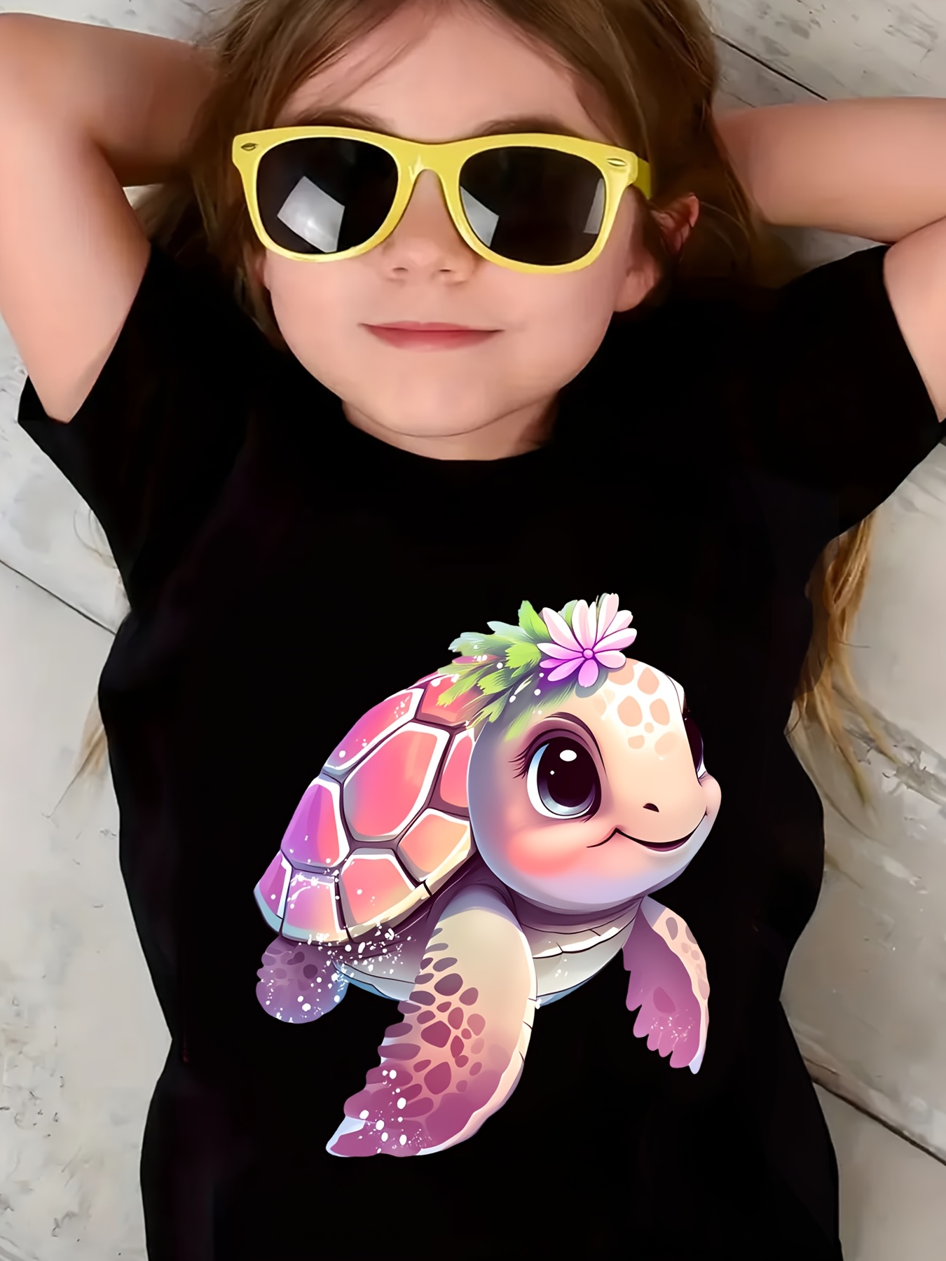 تي شيرت بناتي لطيف بطبعة سلحفا - مراجعة Baby Clothing Cheap وسعره